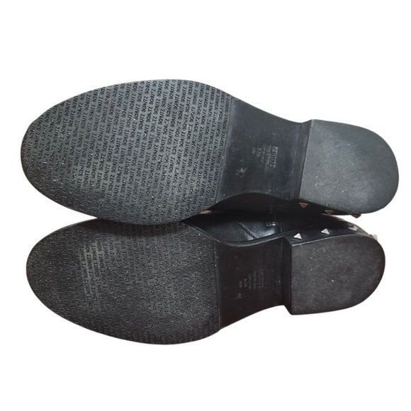 Schutz Black Leather Studded Ankle Boots Women’s 9.5B Rocker Moto Booties Brazil - Picture 12 of 13